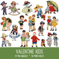 Collage of Kids with Valentine theme