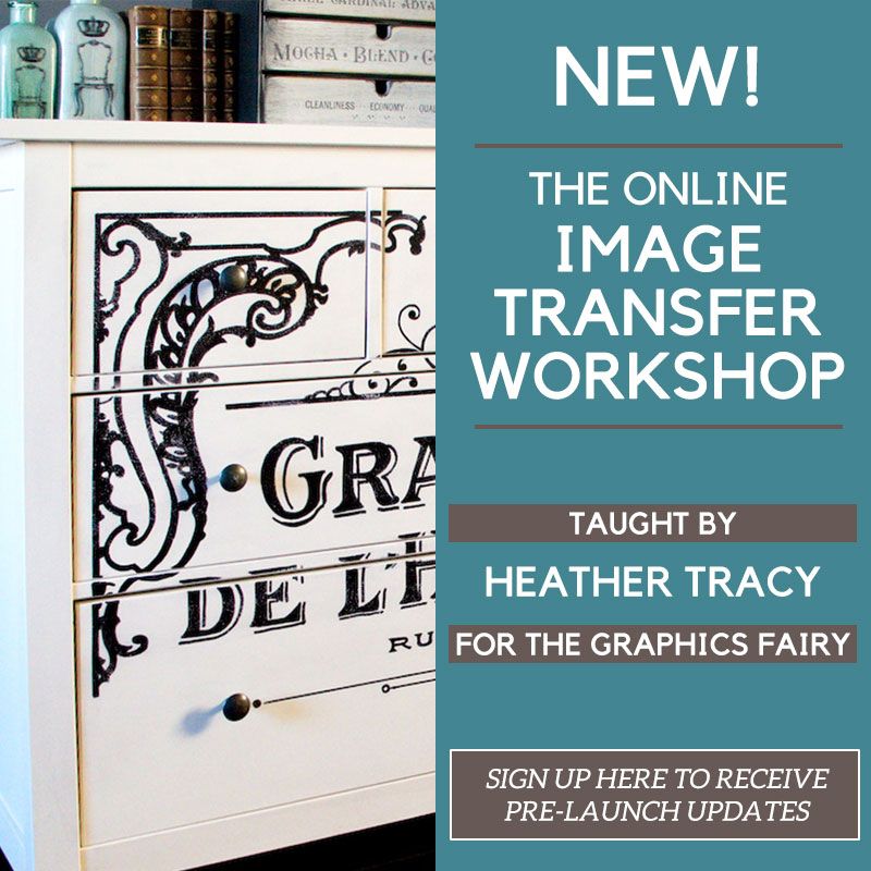 image transfer workshop ad with dresser