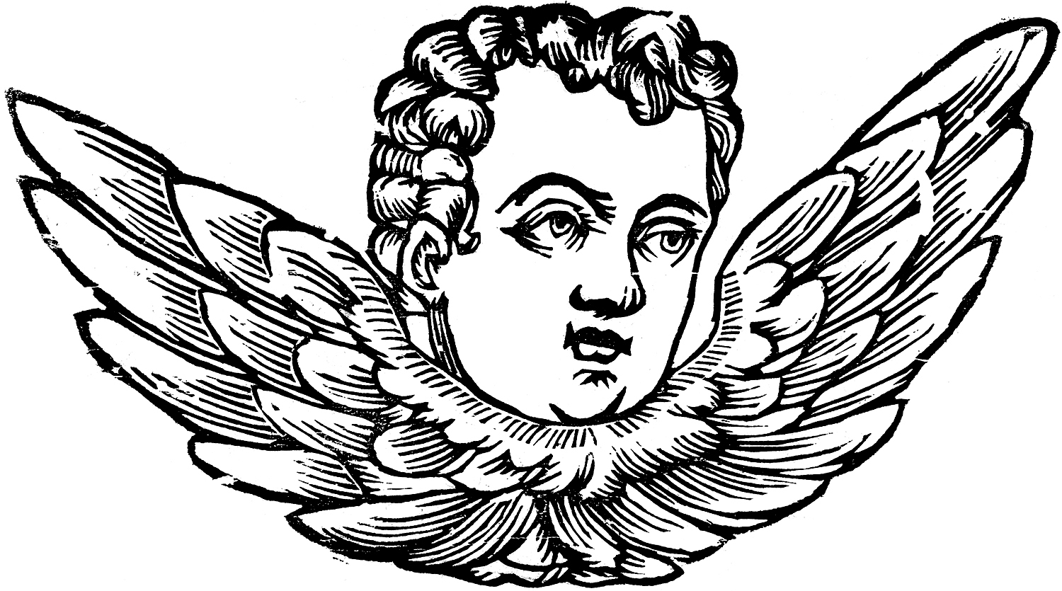 Vintage Cherub Head with Wings Graphic! - The Graphics Fairy