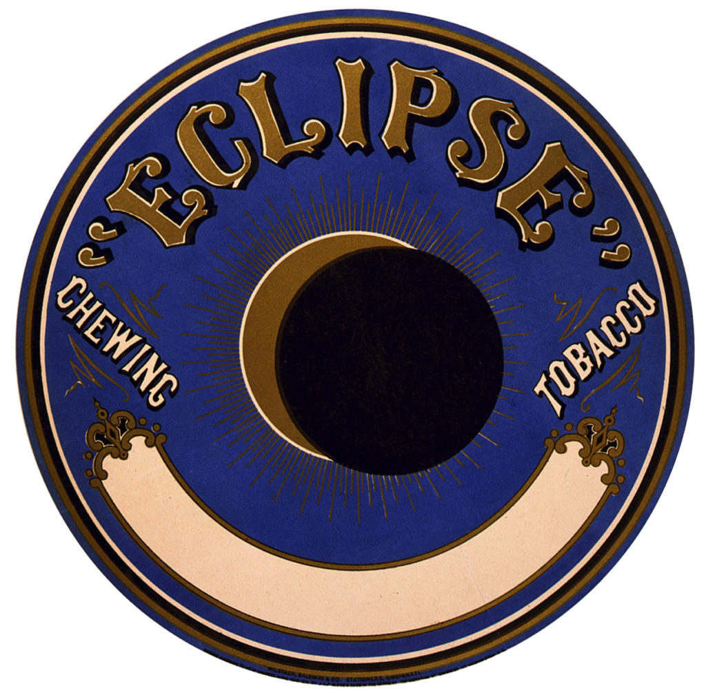 eclipse tobacco label with moon