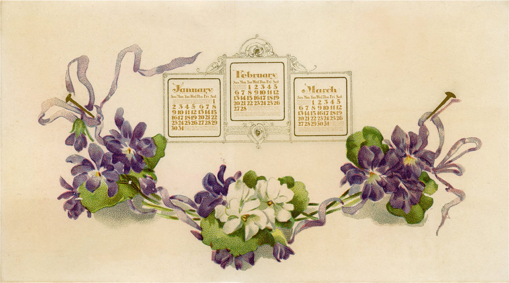 Violets Calendar card