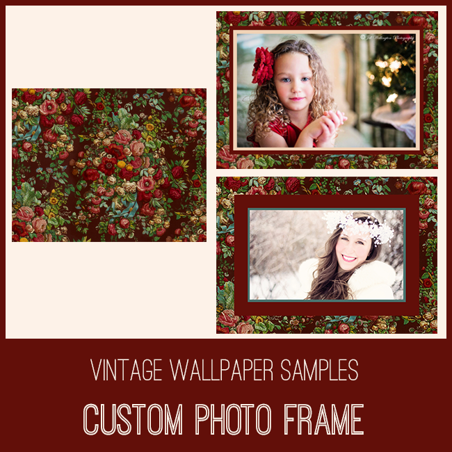 custom photo frame with flowers and people