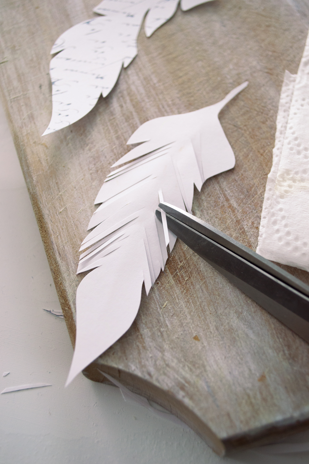 DIY French Script Paper Feathers Project + free printable