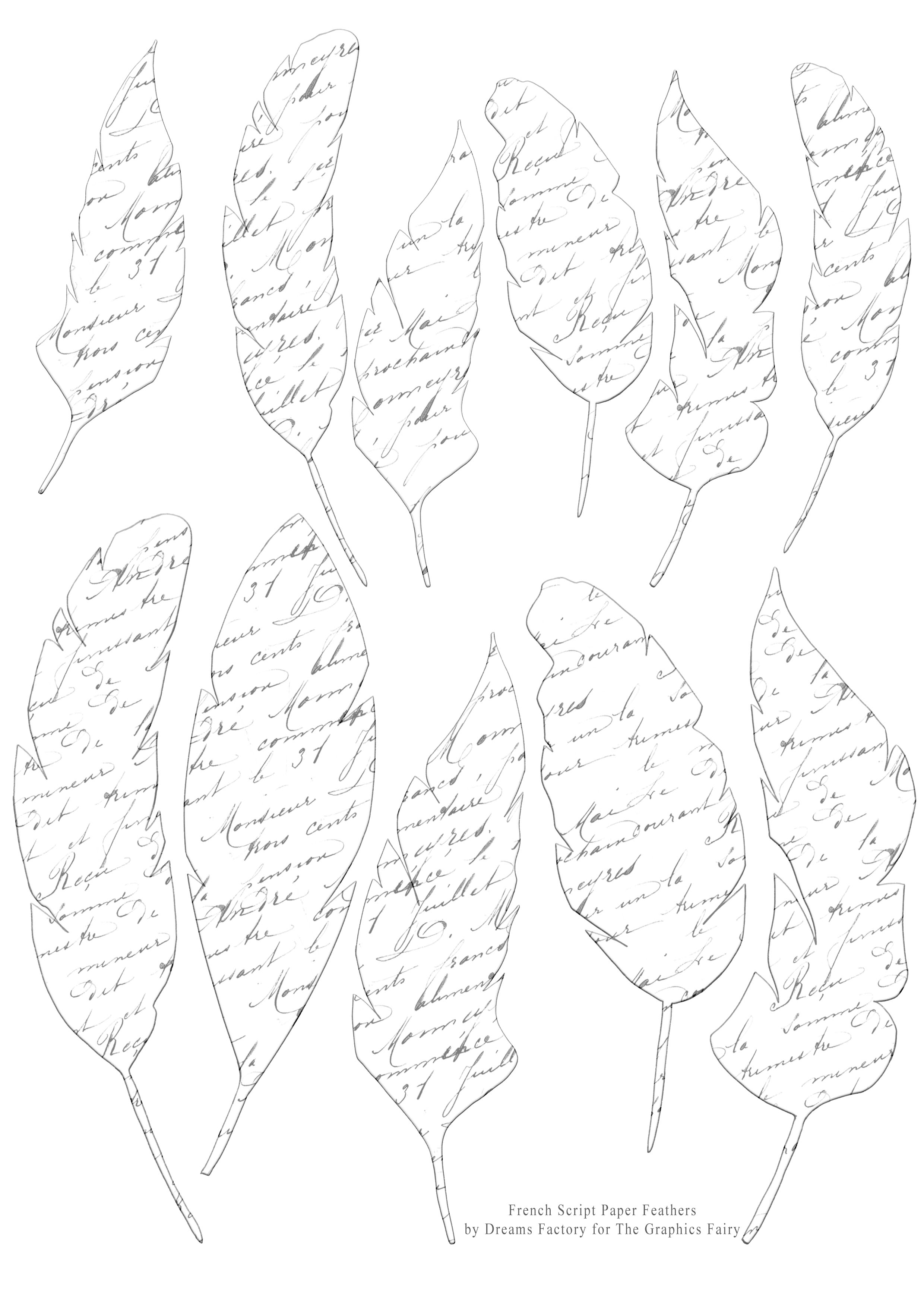 Free Printable paper feather template