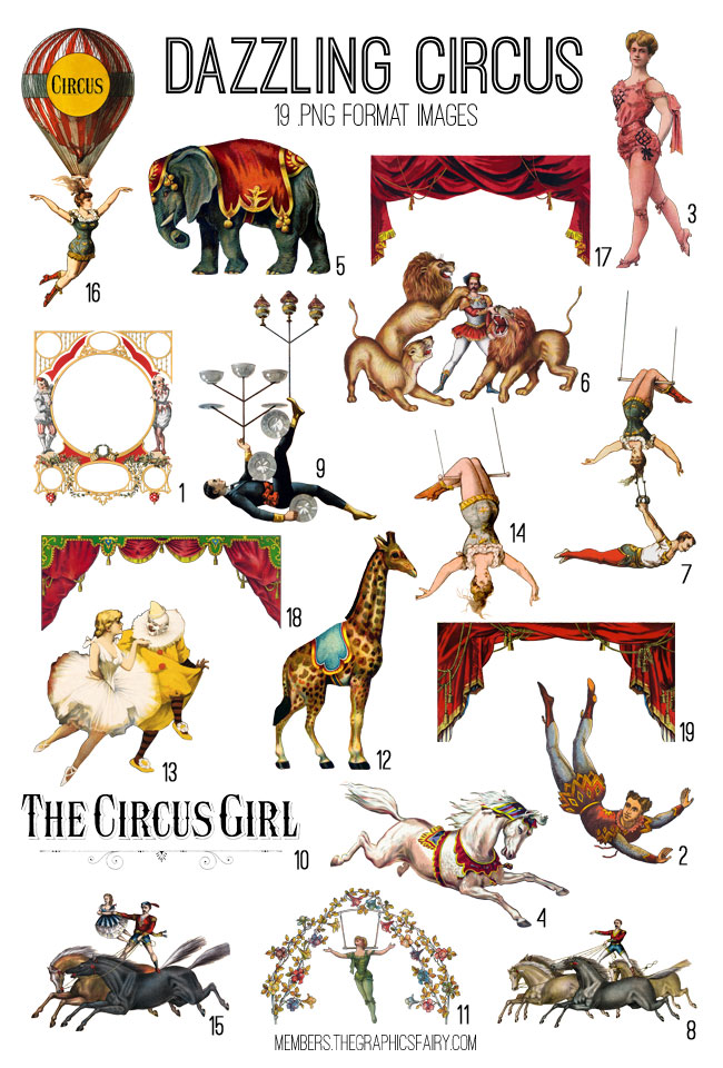 circus themed collage