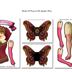paper doll with butterfly