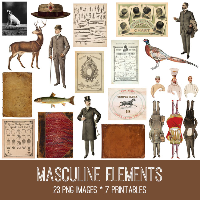Masculine Collage with men and hats