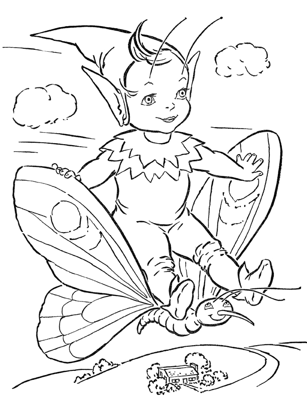 Adorable Fairy Coloring Page Printable The Graphics Fairy