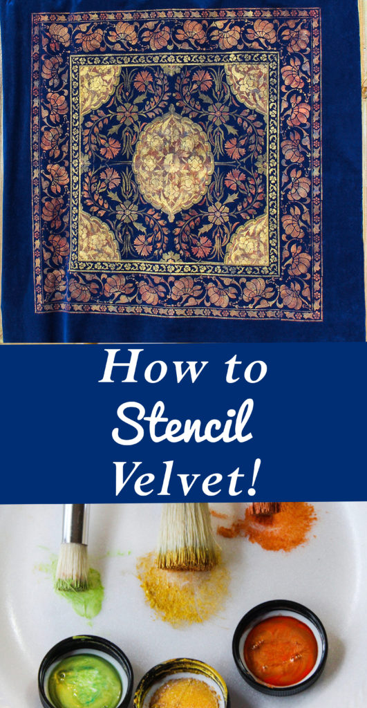 How to Stencil on Velvet with Metallic Paints