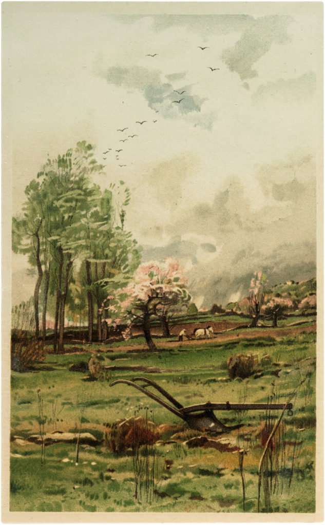 Charming Vintage Farming Landscape Image! - The Graphics Fairy