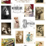 Mother's Day Ephemera Collage with Mothers and children