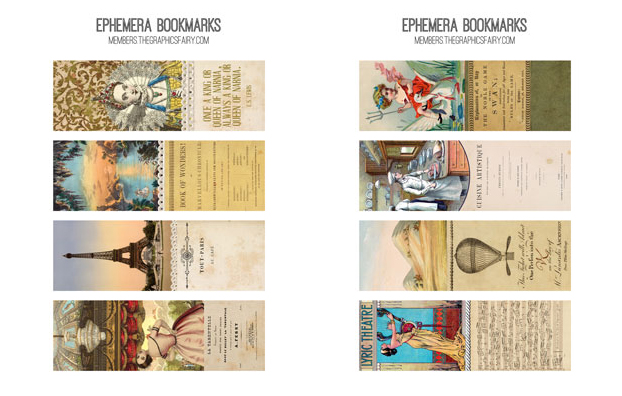 old paper ephemera collage bookmarks