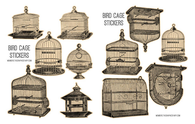 bird cage stickers