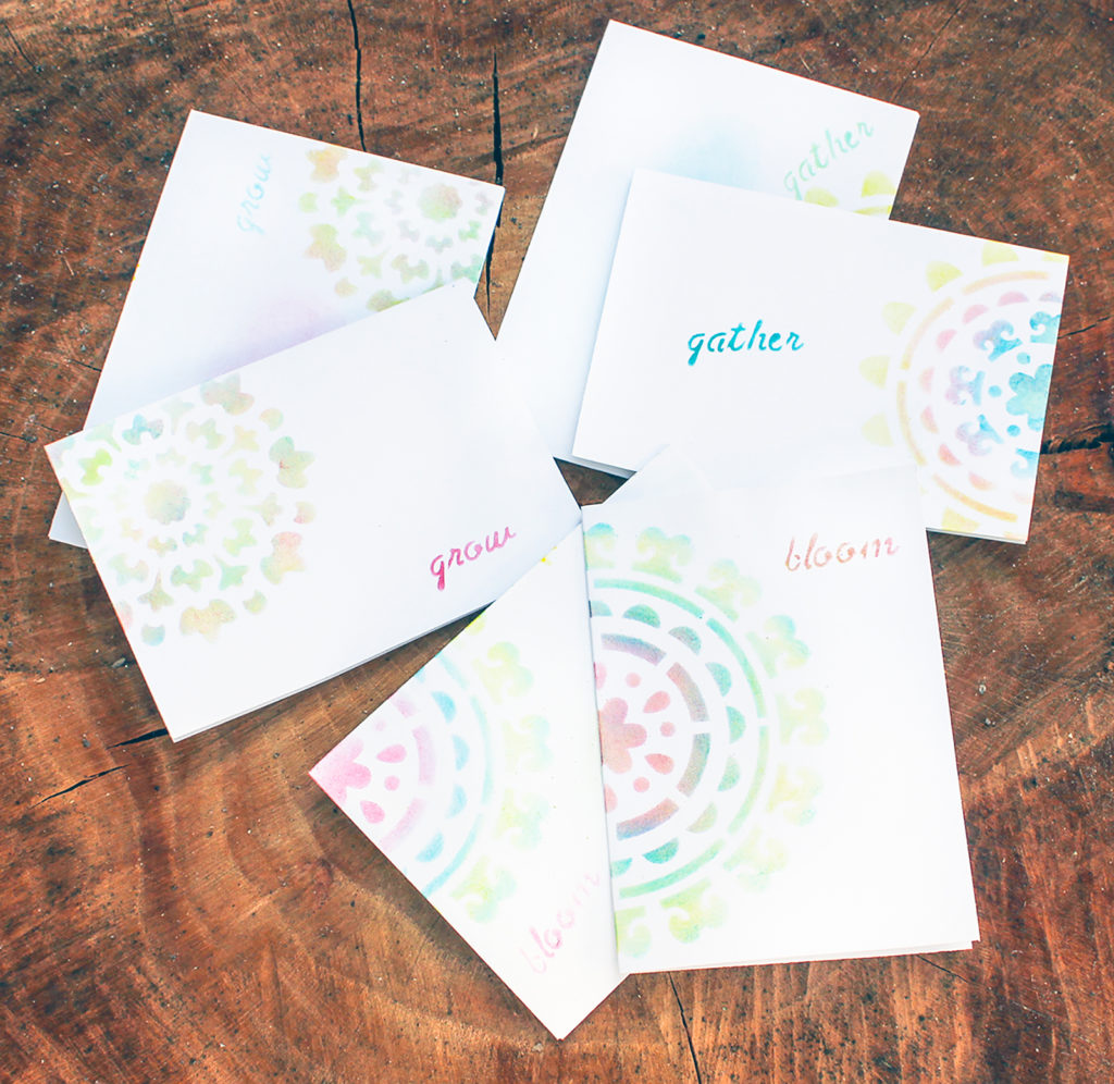 Quick Stenciled Greeting Cards!