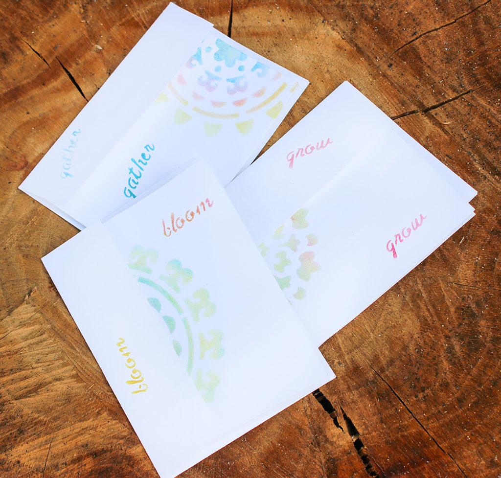 Stenciled cards