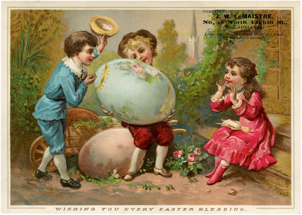 Children with Giant Easter Egg