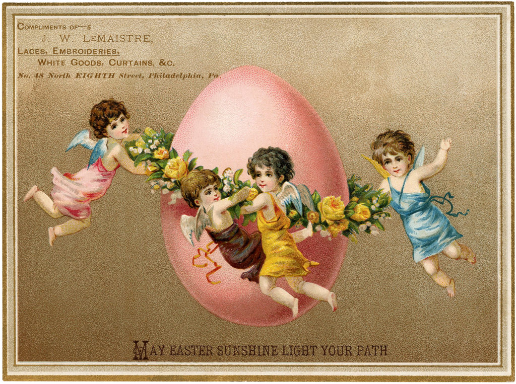 Vintage Easter Egg Fairies