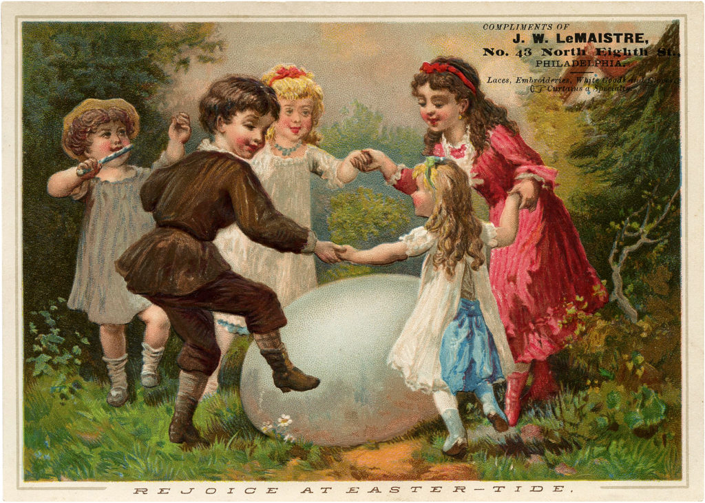 Children Dance Around Easter Egg 