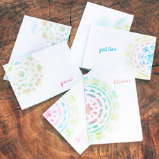 cards with stenciled patterns