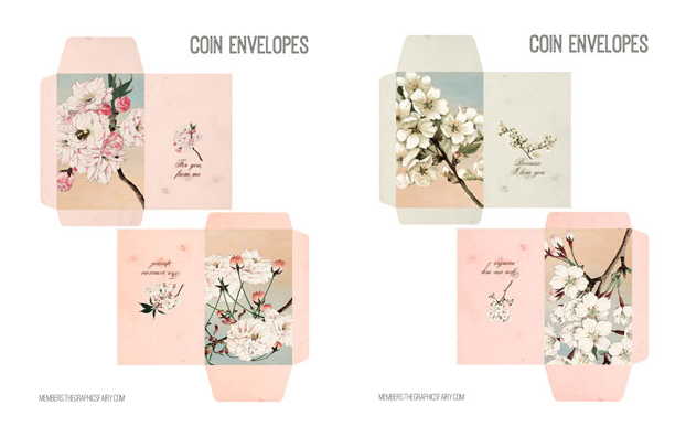 Cherry Blossoms Collage envelopes