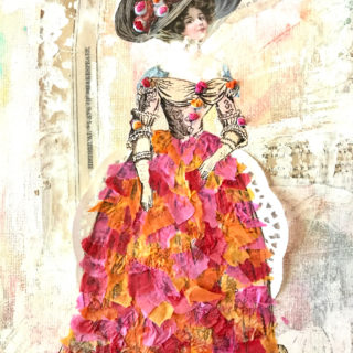 tissue collage dress