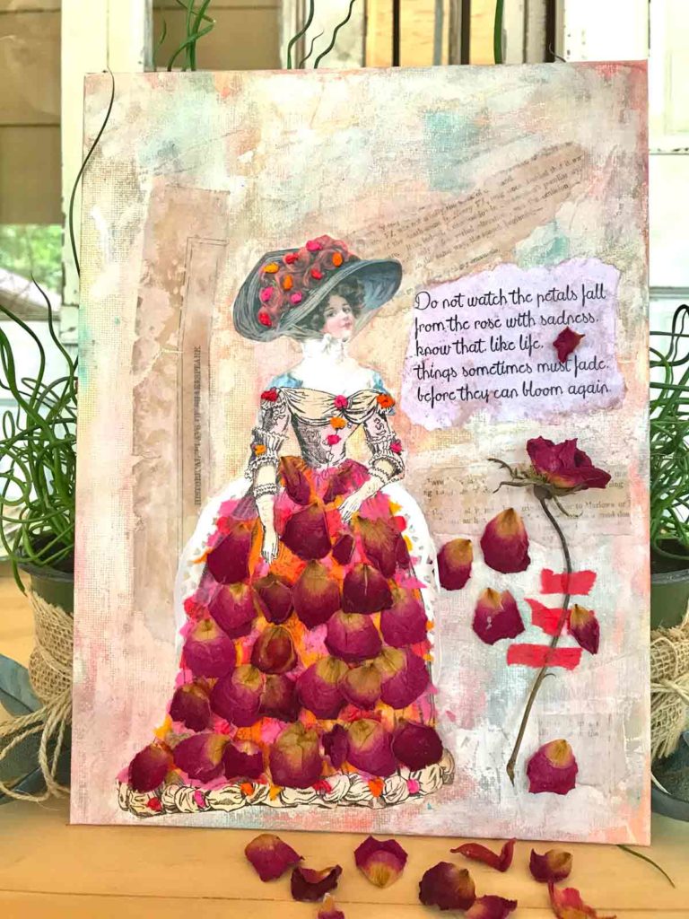 A Rose is a Rose Mixed Media Collage Tutorial!