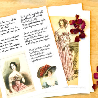 Printable pages with ladies and rose petals