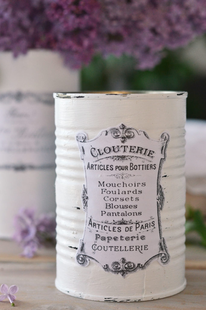 DIY Vintage French Recycled Tin Cans Project & Free Printable!