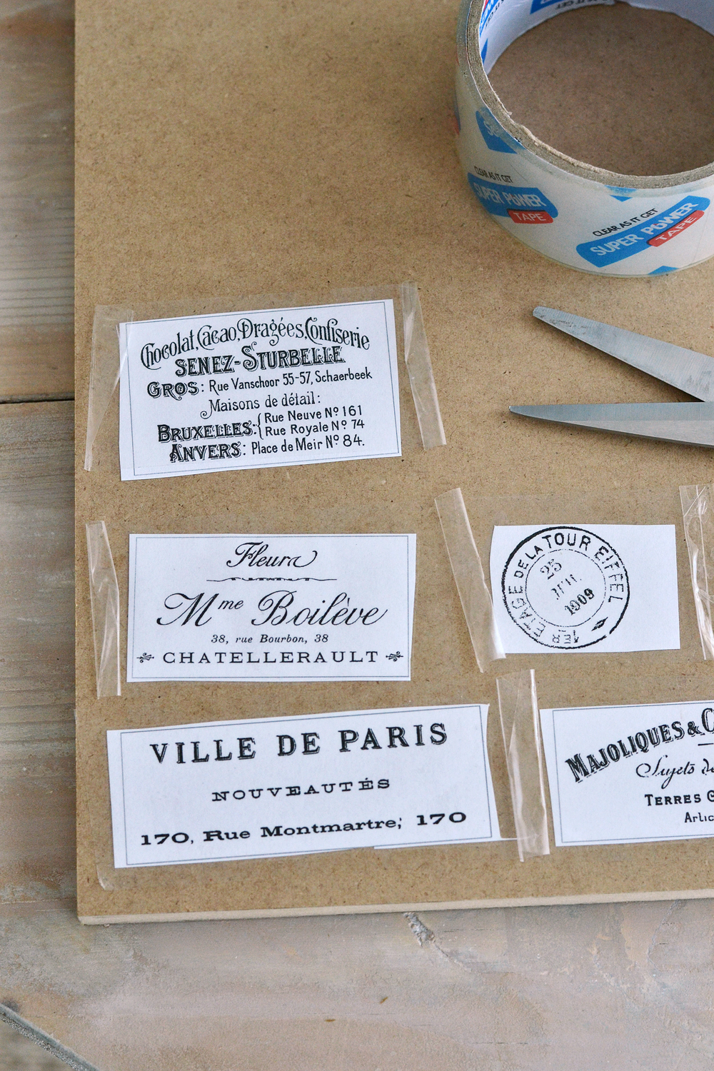 DIY Clear French Labels Project + free printable 