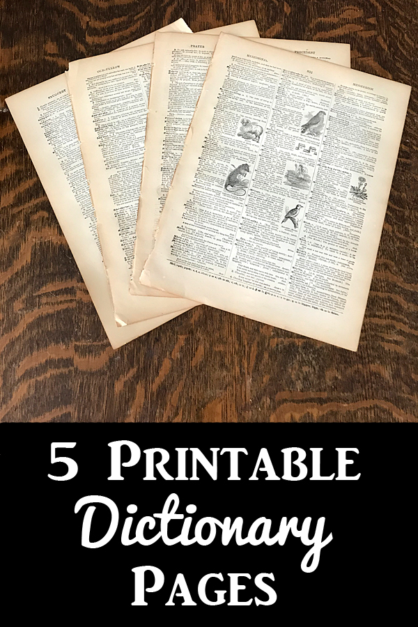5 Printable Vintage Dictionary Pages! The Graphics Fairy