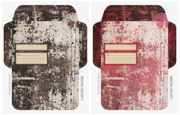 collage of distressed textures envelopes