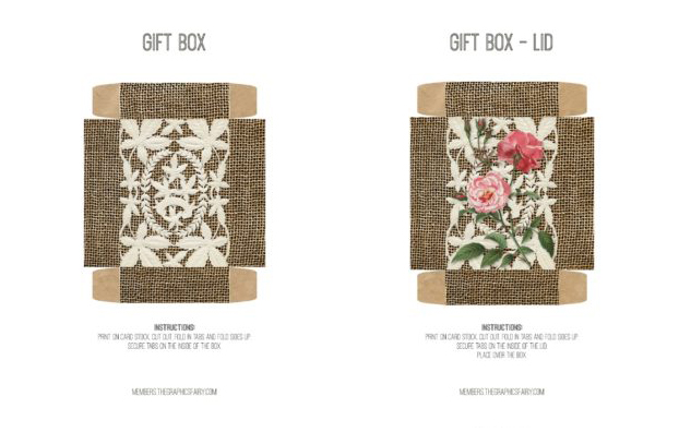 collage of distressed textures boxes with flowers