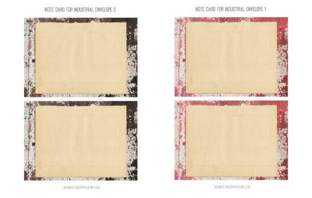 collage of distressed textures notecards