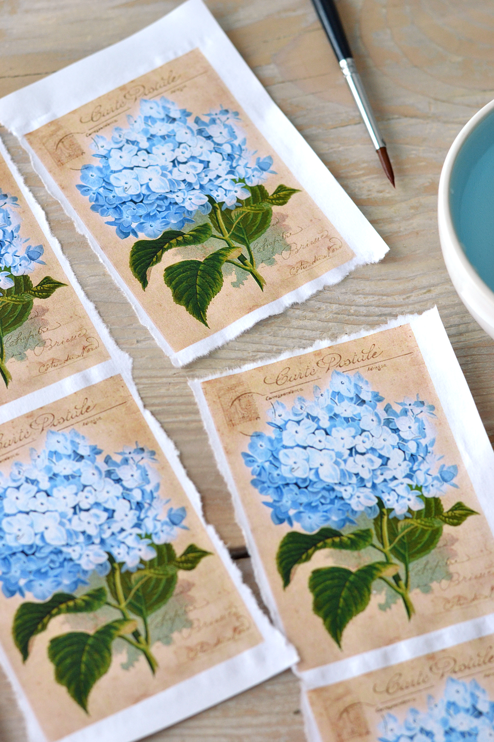 Hydrangea and Lavender vintage tags + free printable