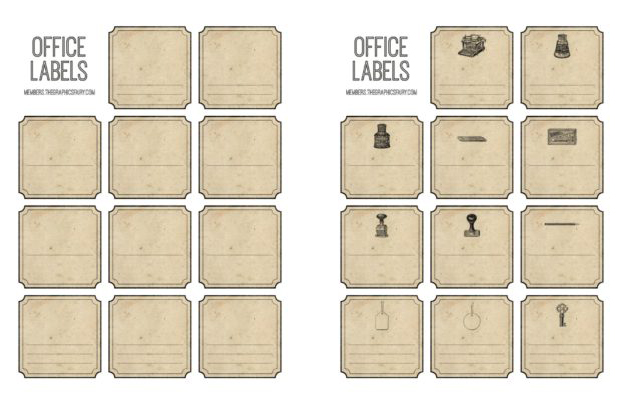 parchment papers collage labels