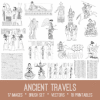 Illustrations of Ancient people from Egypt and Greece