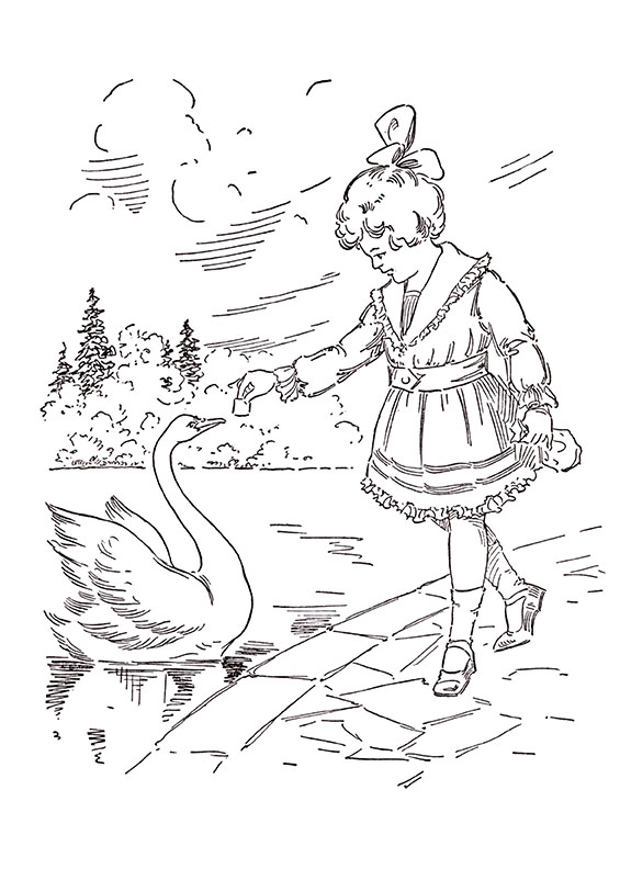 coloring pages of a swan