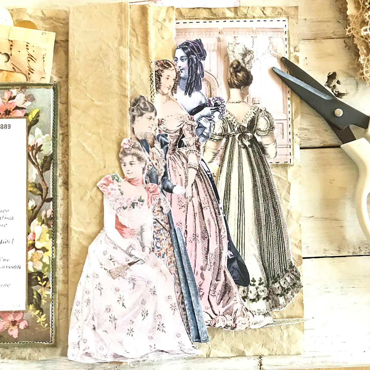 cutting out victorian paper ladies