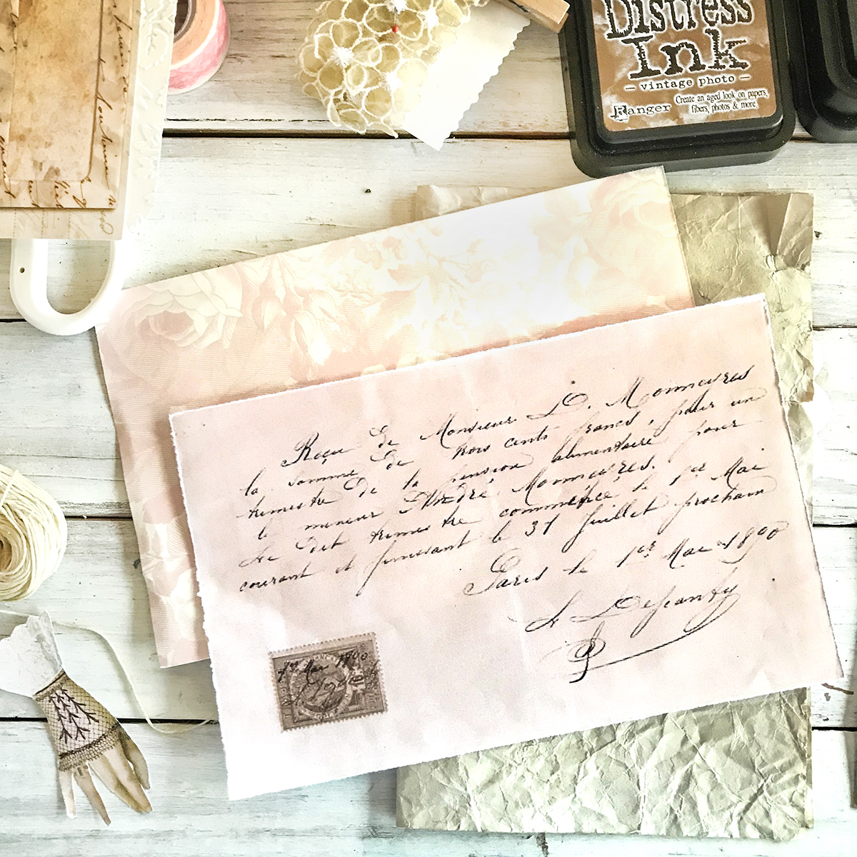 old letter with ink