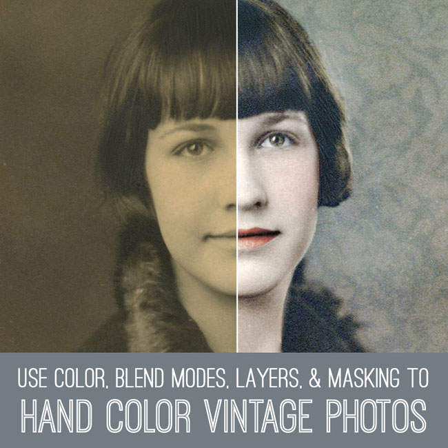 old photo of girl with color correction