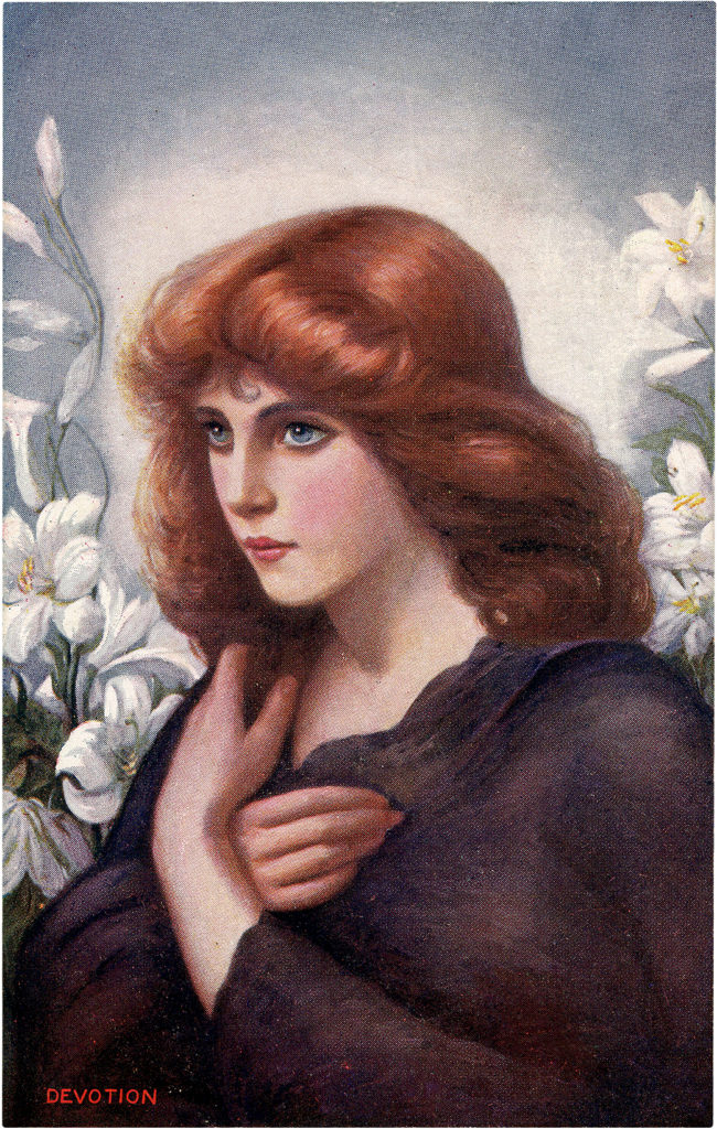 auburn haired angelic woman