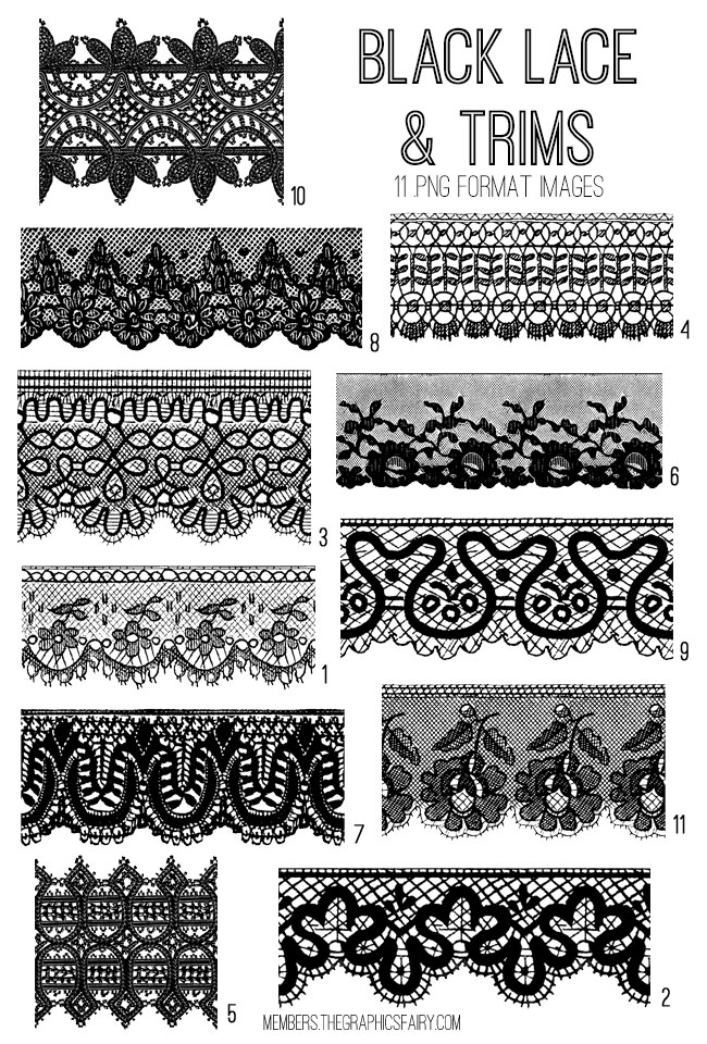 black Lace Trim Collage