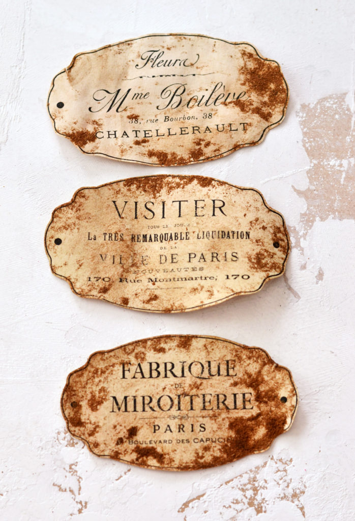 Faux Rusted French labels