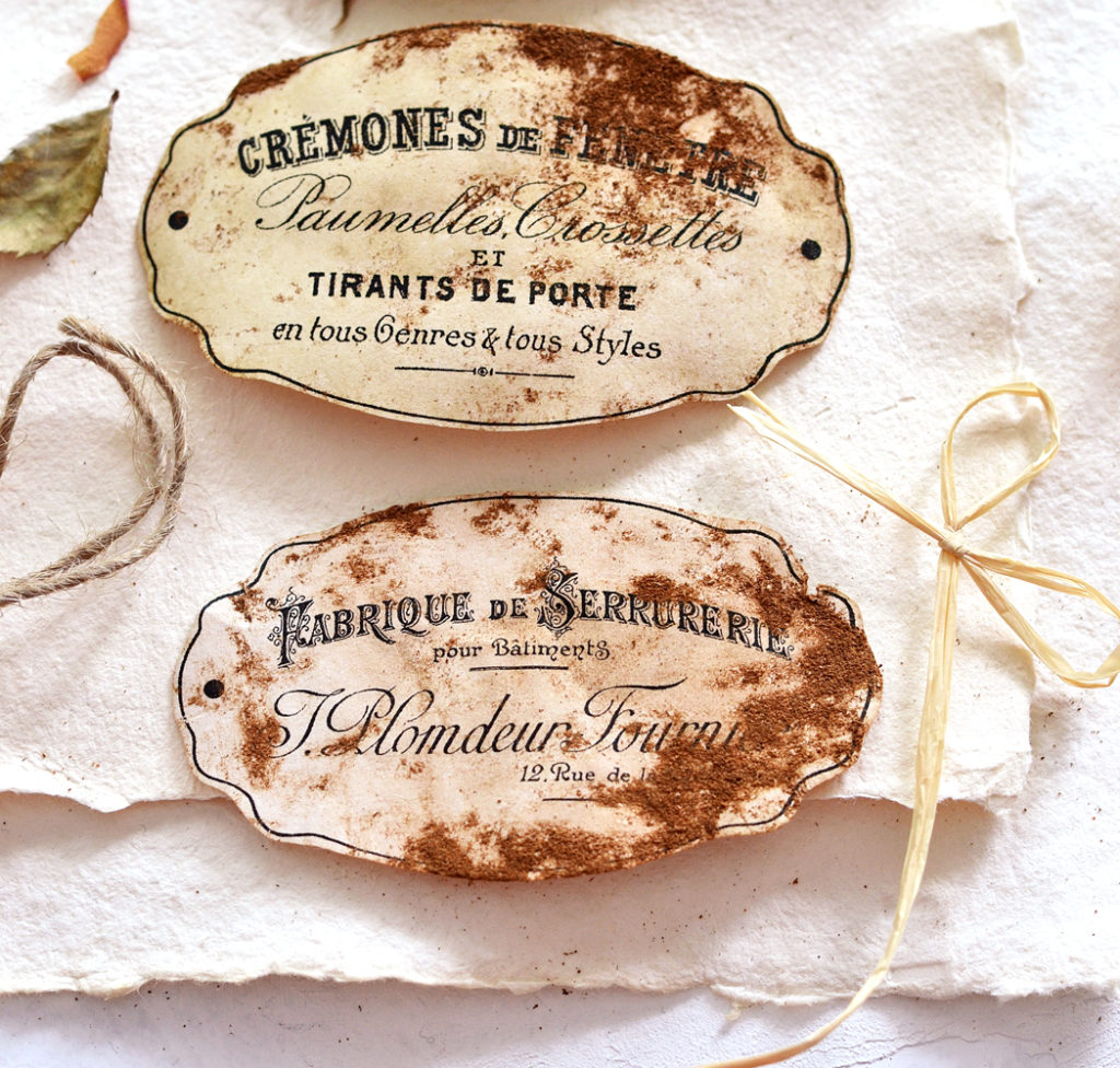 Paper Labels with Faux Rust