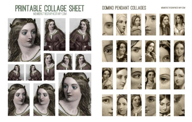 Shakespeare ladies collage faces