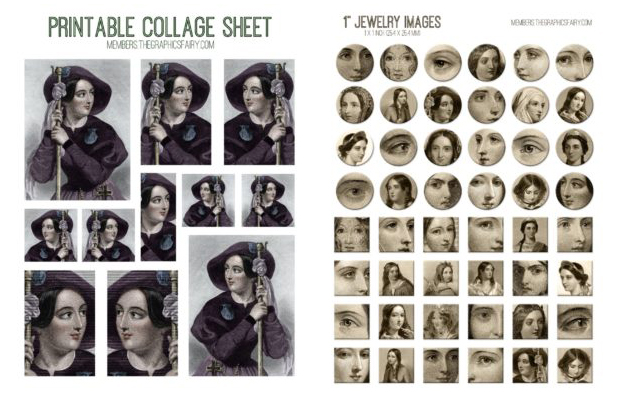 Shakespeare ladies collage with face close ups