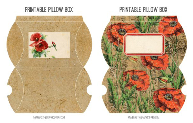 Poppies and Daisies collage boxes