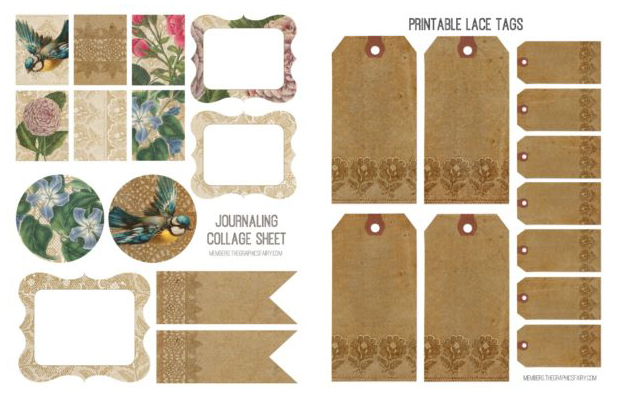 Lace Trim Collage tags