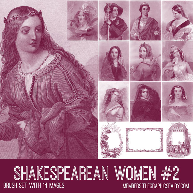 Shakespeare ladies collage