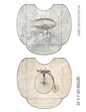 Steampunk collage with airships and bike